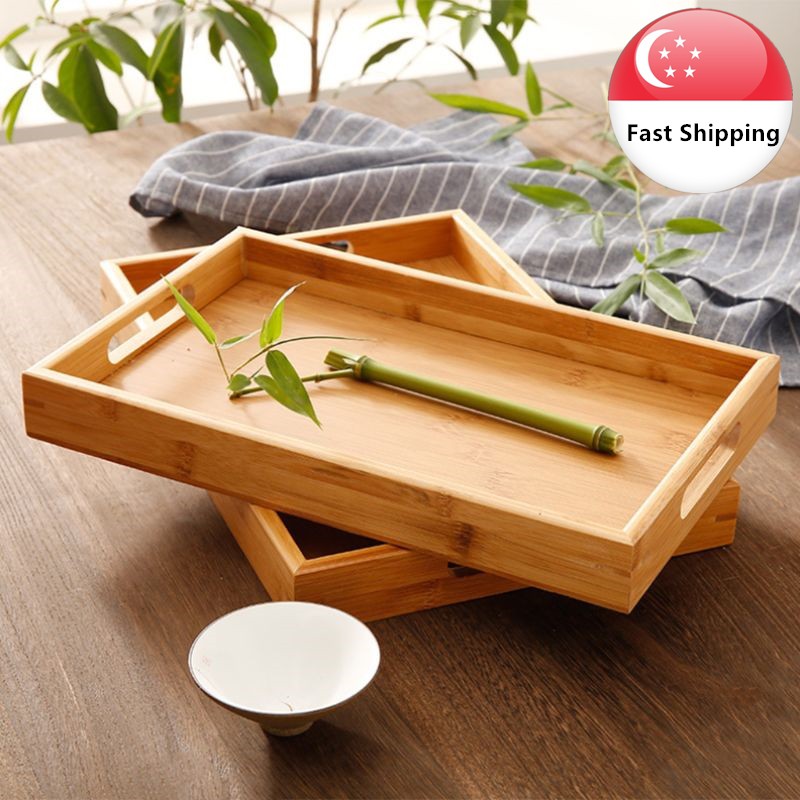 Multi-function Wooden Tray Tea Tray Breakfast Tray Serving Plate Coffee ...