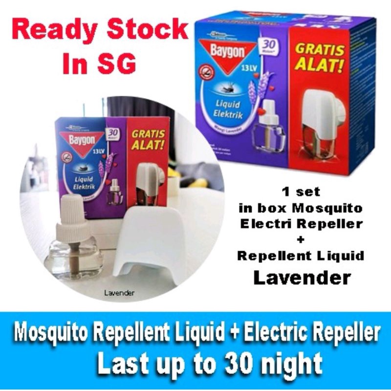 Baygon Mosquito Repellent Liquid & Electric Repeller 30 night Shopee