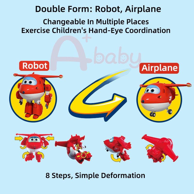 [A+baby]Kids 15cm Big Super Wings Original Auldey Toys Action Figure Robot Transformation Jett Dizzy Airplane Children Deformation Toy – >>> top1shop >>> shopee.sg