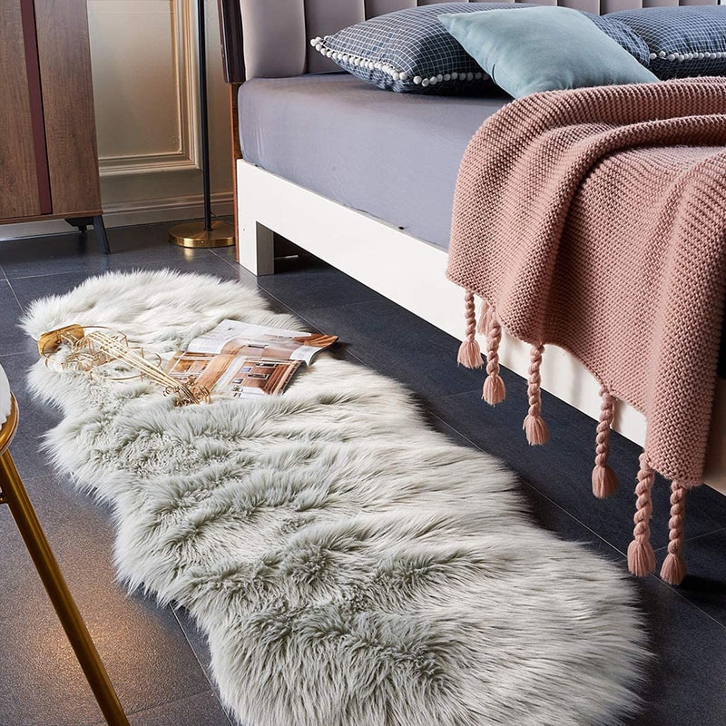 Luxury Fluffy Rugs Living Room Modern, Furry Area Rug For Bedroom