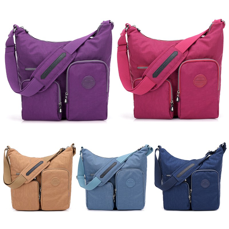 Crinkle Nylon Multipocket Travel Casual Sling Bag Women Crossbody Messenger Bag | Shopee Singapore