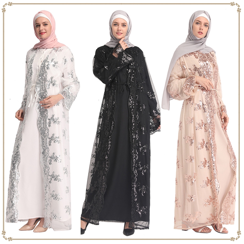 Women Muslimah Lace Jubah Long Dress ...