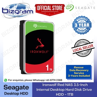 Seagate Ironwolf Red NAS Internal Desktop Hard Disk Drive HDD (1TB/2TB/3TB/4TB/6TB) 3-Year Singapore Warranty