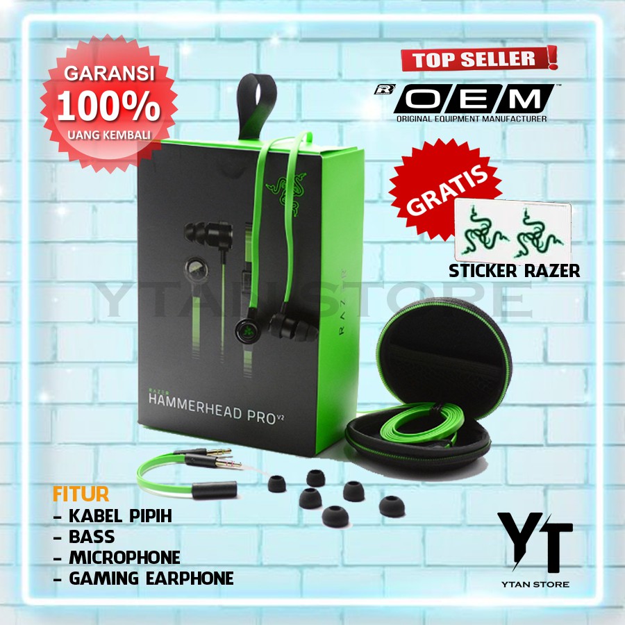 Original Pubg Razer Hammerhead Pro V2 Wired Hp Gaming Earphone Headset Shopee Singapore