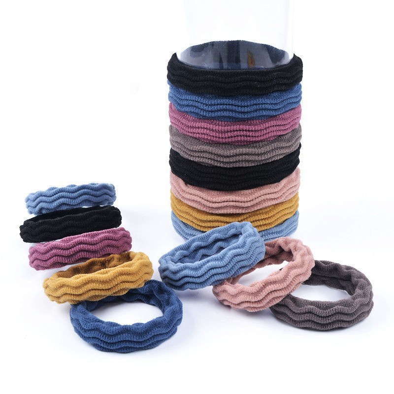 Image of 【Fash Deals $0.1 Purchase limit 3-5】Korean Style Thick High Elastic Jointless Durable Headrope Hair Rope Elastic Leather Cover Hair Ring Random Color #5