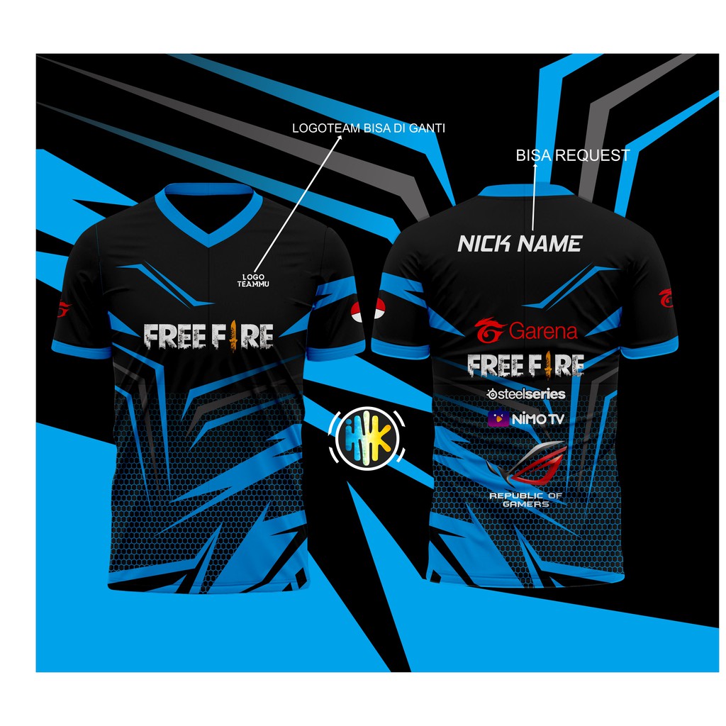 Gaming Jersey T Shirt Guild Free Fire Garatic Design Nick Name Seponsor Logo Shopee Singapore