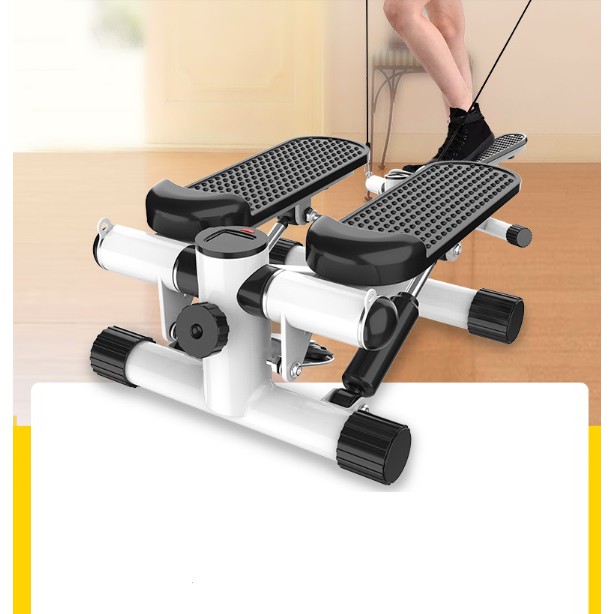 Stepper Fitness Machines with Smart App and Draw Rope,Home in Place Motion Stepper Fitness,Hydraulic Buffer in-Situ Pedal Machine Durable/Grey 