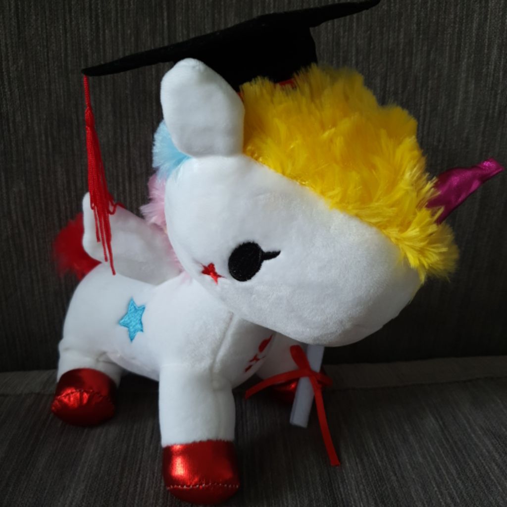unicorn graduation plush