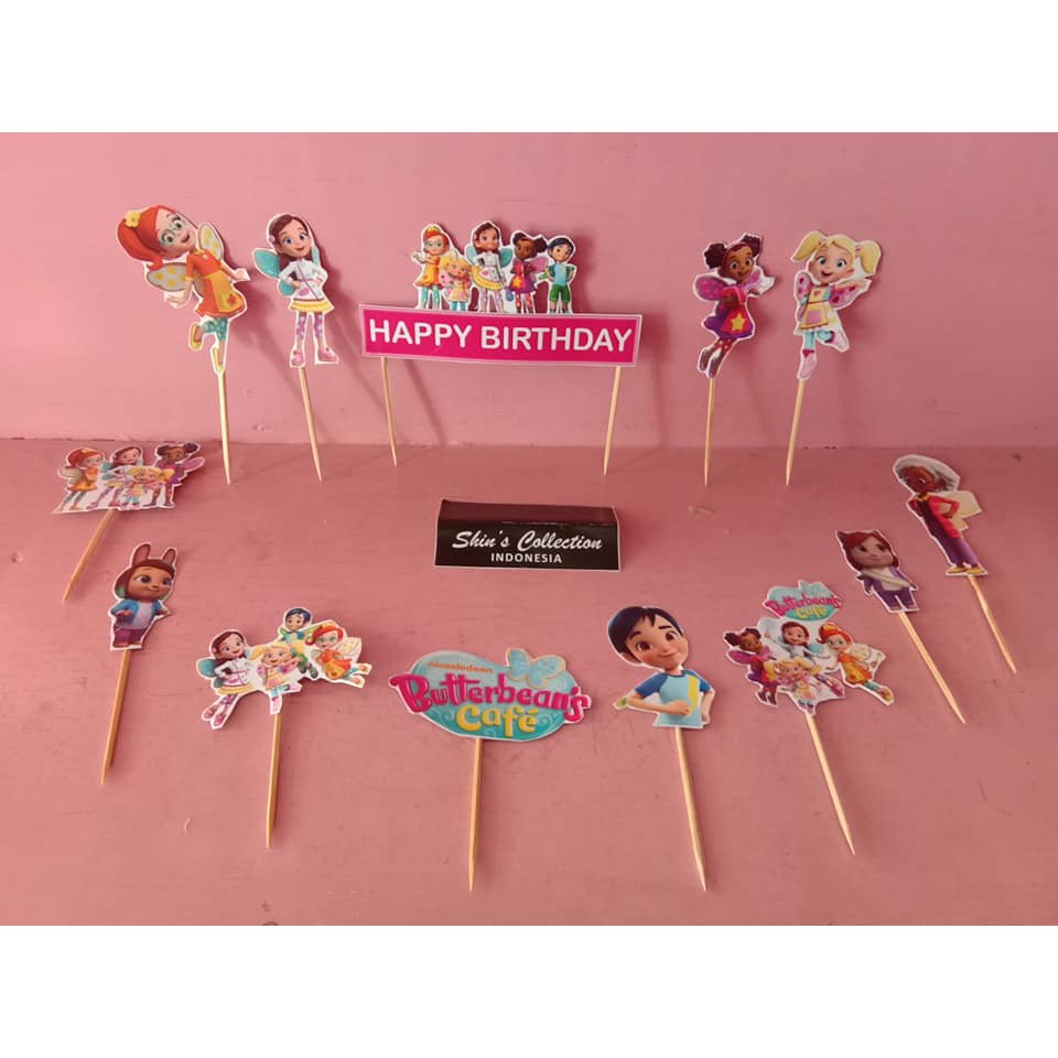 Butterbean Cafe Cake Topper 1 Set Of Contents 13 Pcs Shopee Singapore