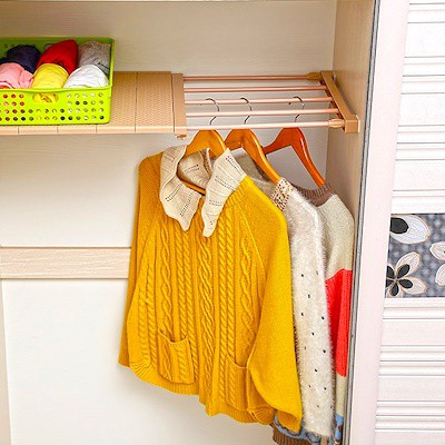 Extendable Wardrobe Shelf Adjustable Closet Organizer Rack Ee Singapore - Wall Mounted Closet Storage