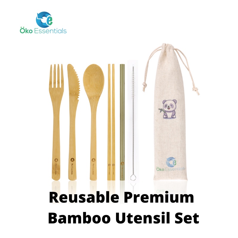 [Travel Set] Öko Essentials Reusable Premium Bamboo Utensil Set