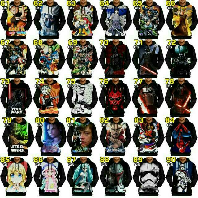 Hoodie Sweater Superhero And Anime Mixed Naruto One Piece Jacket Printing Shopee Singapore