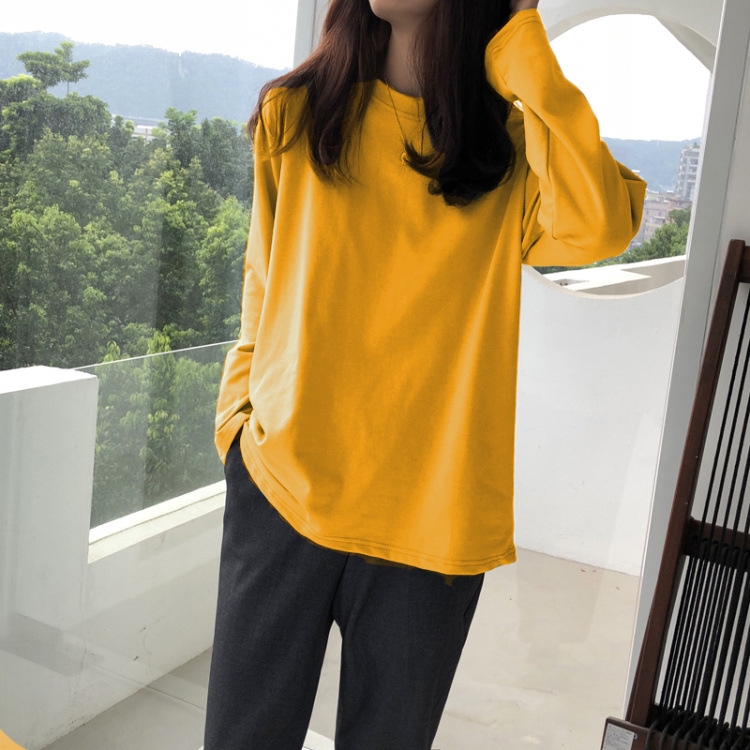 yellow full sleeves t shirt for womens