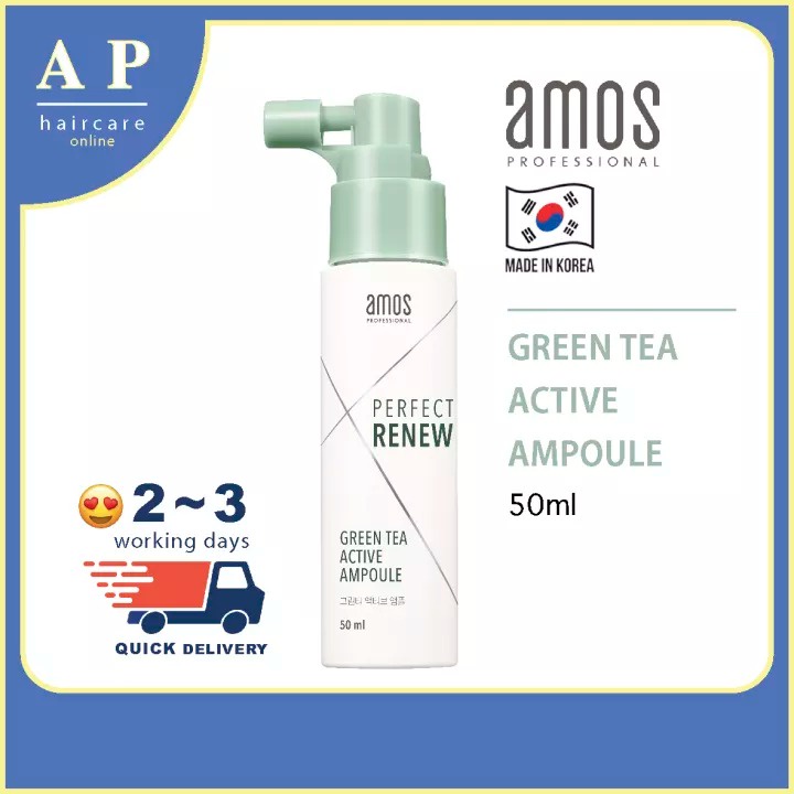 AMOS GREEN TEA ACTIVE AMPOULE 50ML VERY FAST SELLING Antiaging Anti
