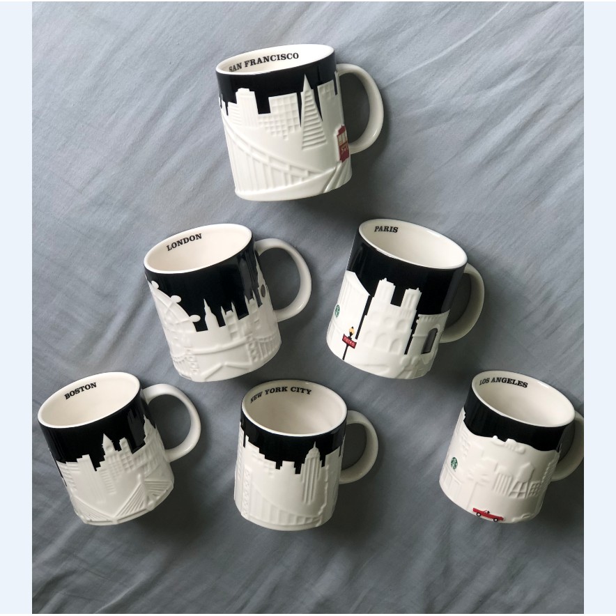 Starbucks New York Paris London Los Angeles Nyc City Mug Relief 16oz Collection Shopee Singapore