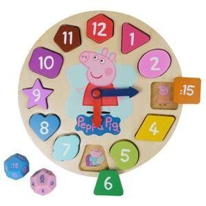 peppa pig wooden clock