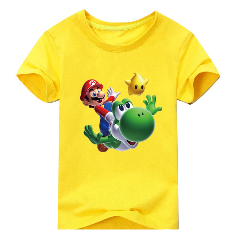 2019 Kids Boy S Girls Tops Super Mario Yoshi T Shirt Cotton T Shirts Clothes Shopee Singapore - yoshi t shirt roblox