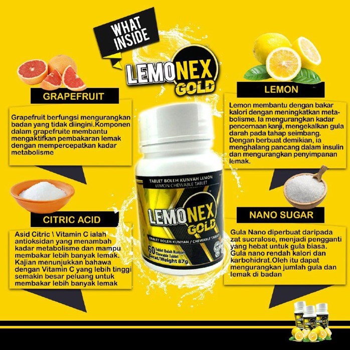 Authentic Lemonex Burn Gold 60 Tablets Detox Slimming Fat Burner Weight Loss Slimming Pembakar Lemak Hydroxycut Shopee Singapore