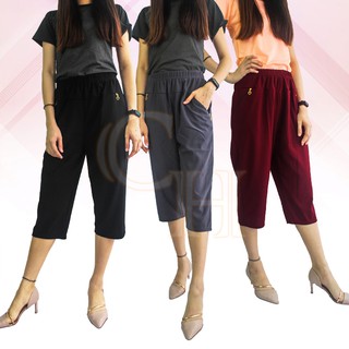 Image of thu nhỏ [Shop Malaysia] (harga borong) lady/women stretchable casual knee length pants 3/4 length zip pockets (3/4 panjang seluar perempuan) #1