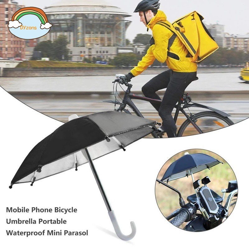 8 Colors Motorcycle Mini Umbrella for Phone Holder Protector Waterproof Thicken Updated Super Strength 8 Bones With 2 Belts Motorcycle Bicycle Umbrellas Small Umbrella Handphone Holder Motorcycle Umbrella
