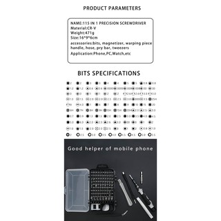 Precision Screwdriver Set 115 pcs Professional Magnetic 