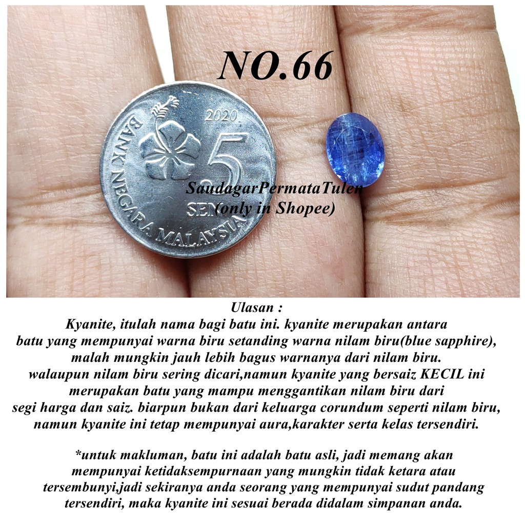 Batu Cincin 100 Asli Royal Blue Kyanite Good Replacement For Expensive Blue Sapphire Shopee Singapore