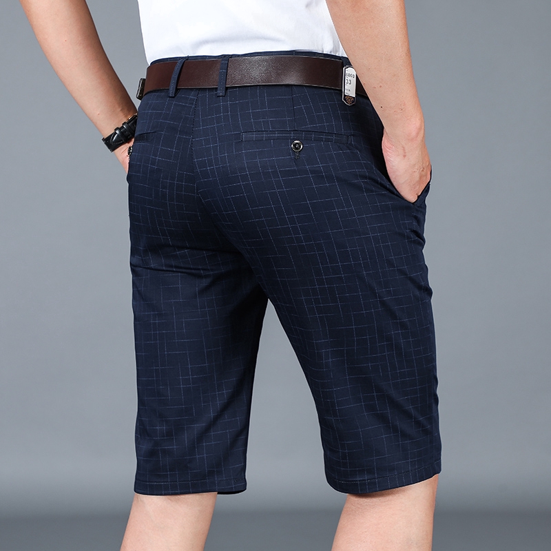 Men Casual Shorts Navy Blue Purple Khaki Work Business Formal Short Pants Gift For Daddy Shopee Singapore