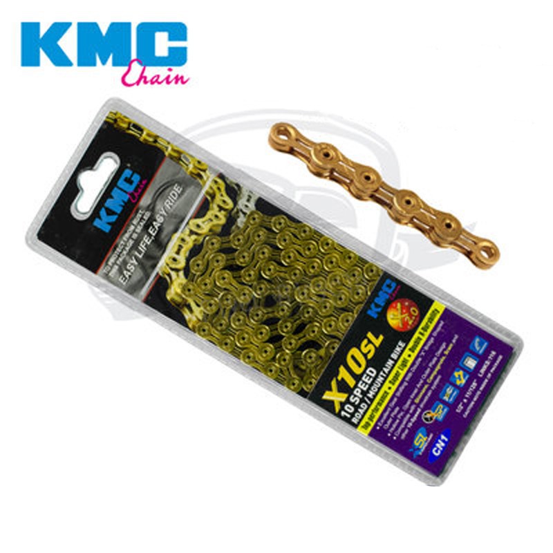 kmc 10 speed chain gold