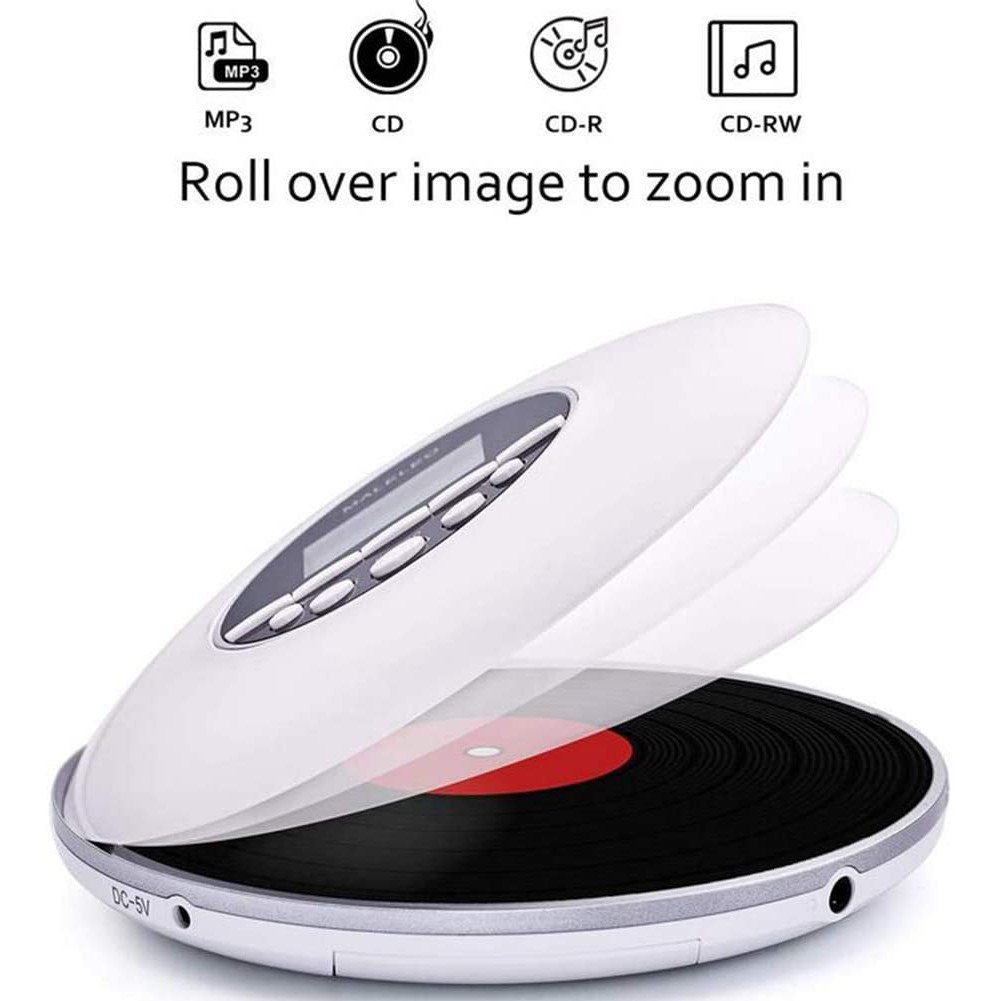 HONGYU Portable CD Player with LCD Display Personal Compact Disc CD Players Electronic Skip Protection Shockproof Anti Scratch Function with Stereo Headphones Walkman 