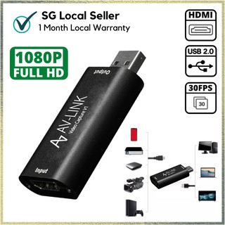 AV-LINK V1 HDMI Video Capture Card 1080p/30fps USB2 [DEMO AVAILABLE IN STORE] for Live Streaming/Gaming/Recording