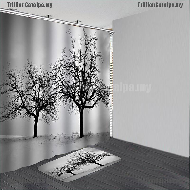 Tr New Waterproof Bathroom Shower, Curtain And Rug Sets