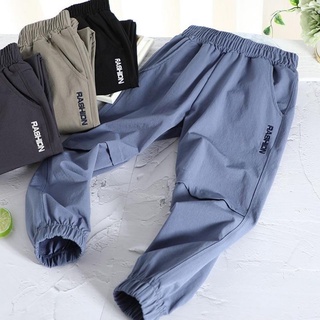 Boy Quick-Drying Track Pants Full Elastic Force2021Summer Western Style Loose Pants Anti Mosquito Pants Children and Teens Trousers 6ERe