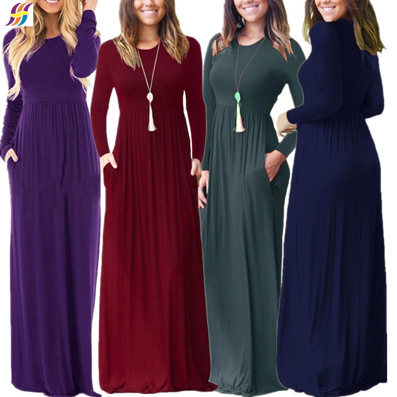 plain dresses with sleeves