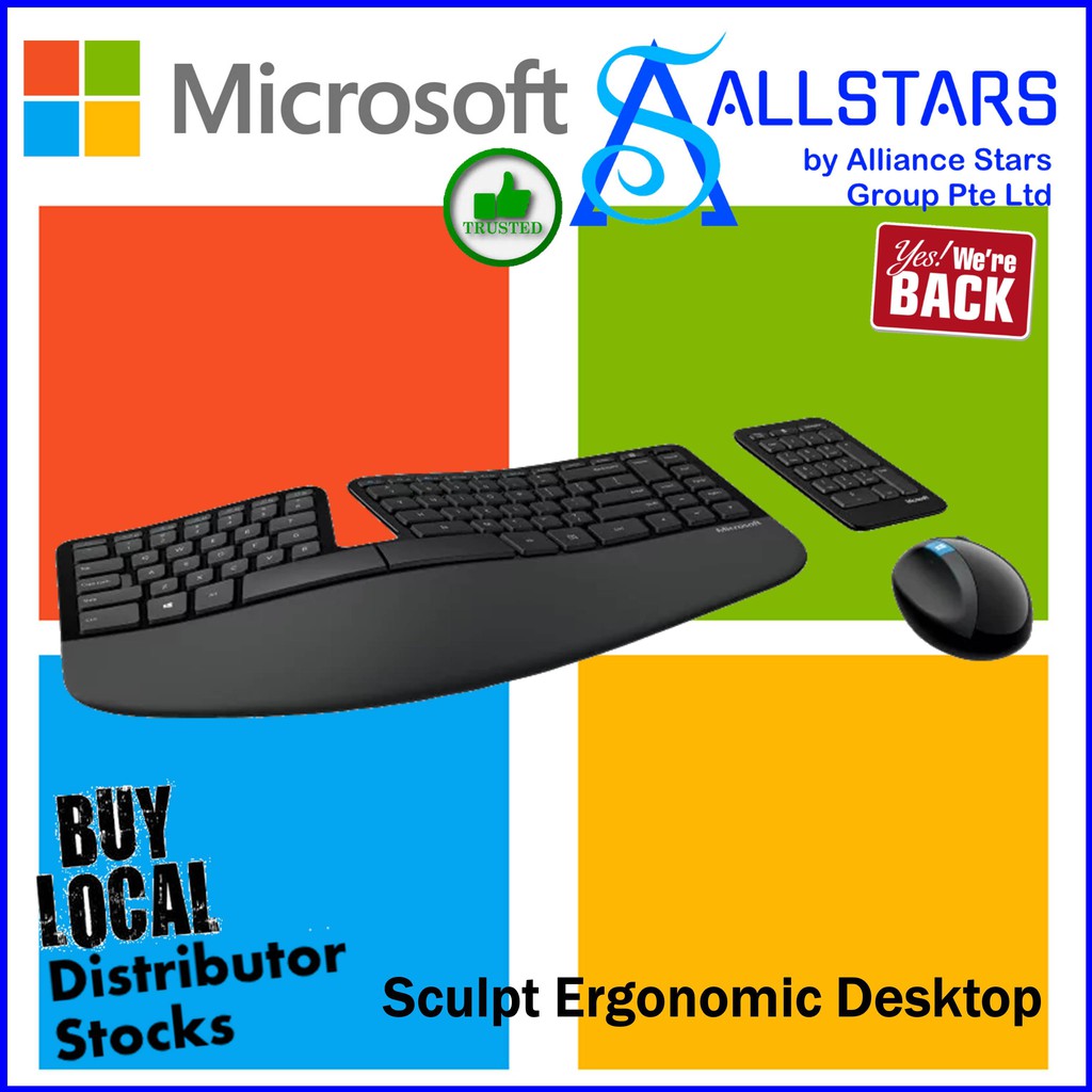 Microsoft Sculpt Ergonomic Sculpt Ergonomic Desktop L5v Warranty 3years With Microsoft Shopee Singapore