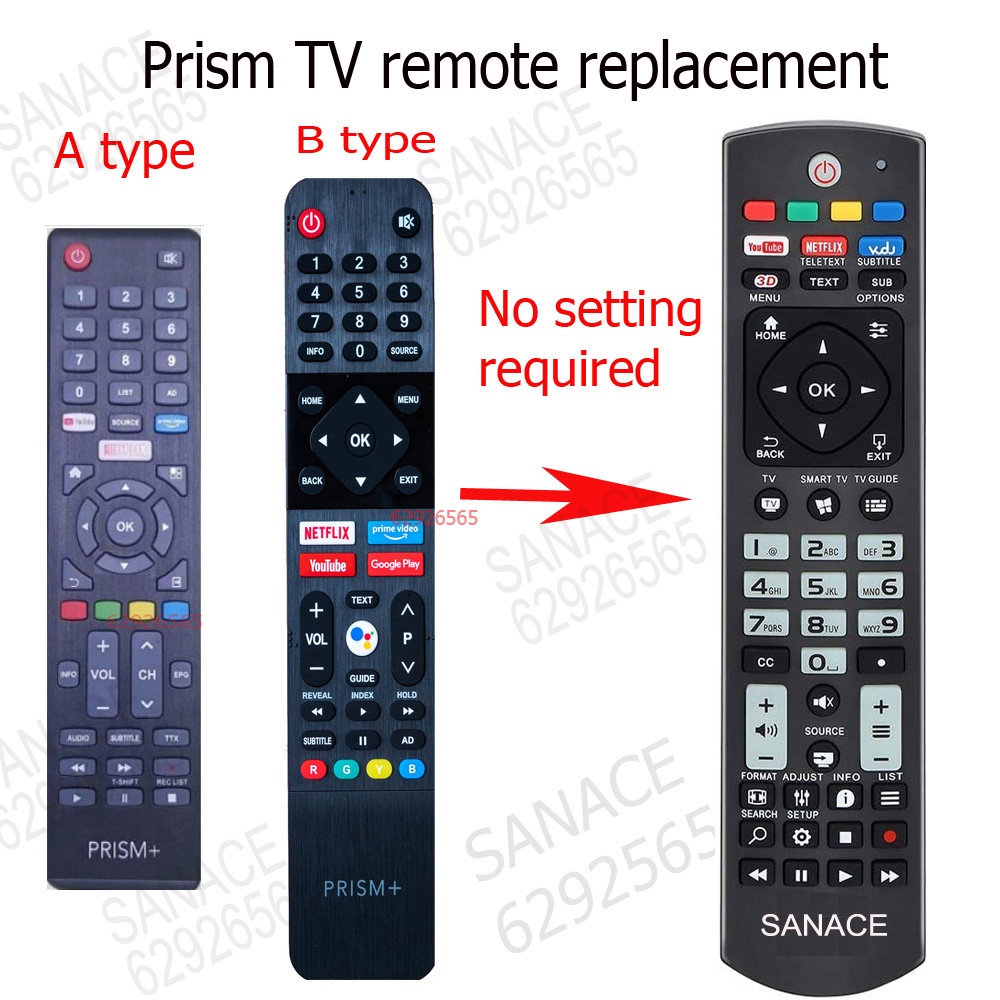 *SG Ready Stock* Prism TV remote controllerreplacementNo setting