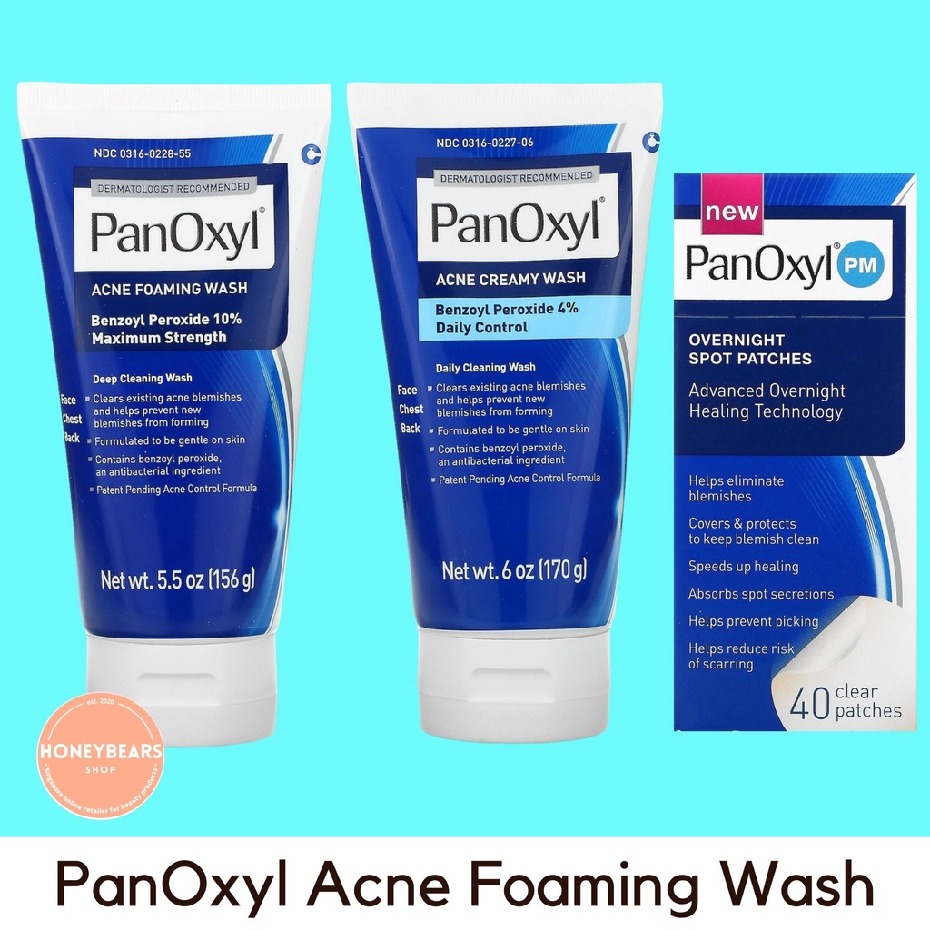 Panoxyl Acne Foaming Creamy Wash Benzoyl Peroxide 4 Daily Control 170g 10 Maximum Strength 156g Shopee Singapore