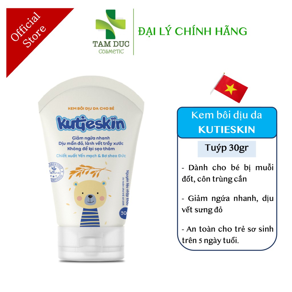 KUTIESKIN KUTIESKIN Cream [30gr tube] - Reduces itching, rash, insect ...