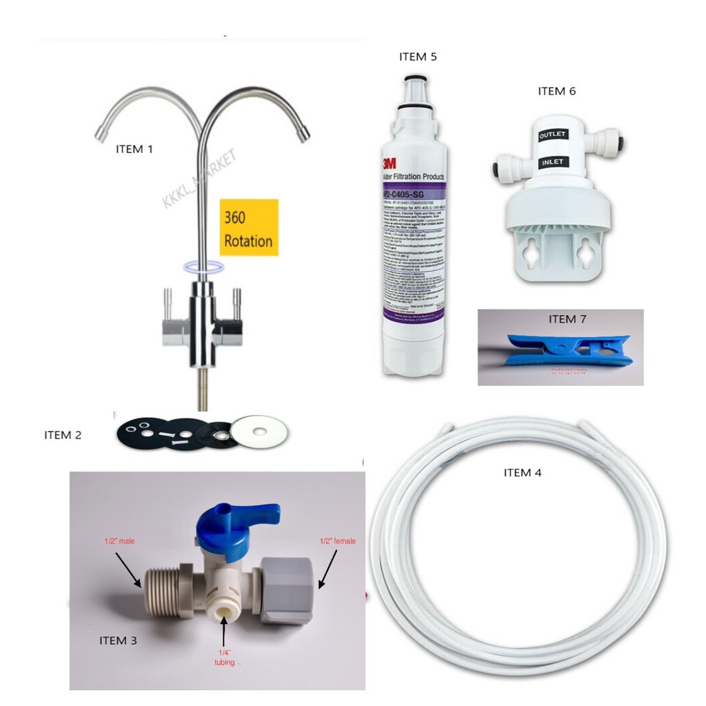 3M Under Sink DIY Drinking Water Filter Kit with 0.5µ AP2C405SG & 3M Lever Tap Shopee Singapore