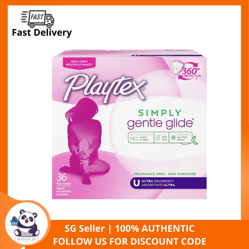 Playtex Simply Gentle Glide Unscented Tampons, Ultra Absorbency, 36