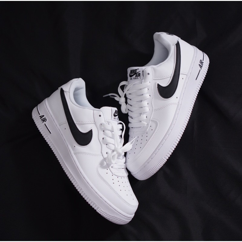 nike air force low white black