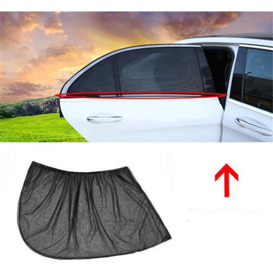 2pcs Car UV Side Rear Window Sun Visor Shade Mesh Cover Shield Sunshade Protect
