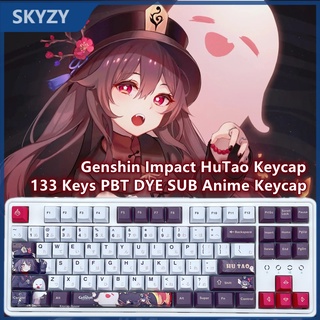 133 Keys Hu Tao Keycap Cherry Profile Genshin Impact Theme Anime PBT Dye Sub Mechanical Keyboard Keycap