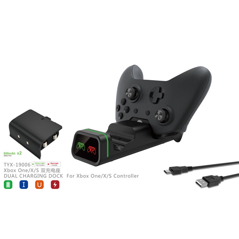 Xbox One Controller Charger Dock Dual Xbox One One S One Elite Charging Station With 2x800mah Rechargeable Battery Packs Shopee Singapore