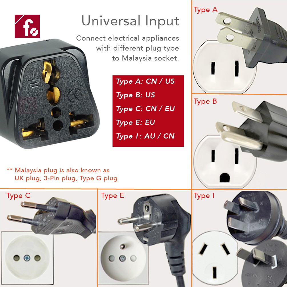Shop Malaysia Travel Adapter Universal Adapter 3 Pin Uk Power Plug Mini Convert To Malaysia For Overseas China Us Au Eu Uk 2 Pcs Shopee Singapore