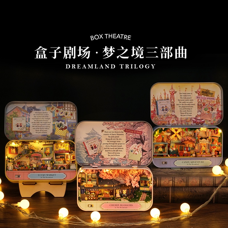 TIN BOX THEATRE DREAMLAND TRILOGY | DIY MINIATURE DOLLHOUSE KIT