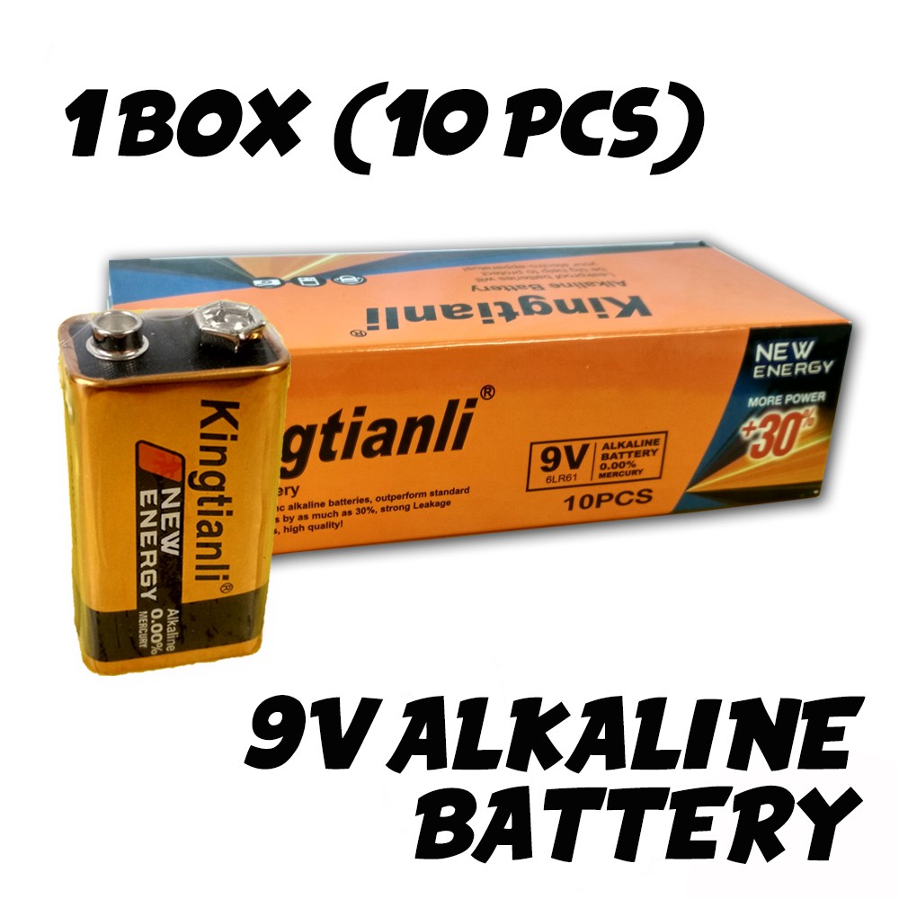 Shop Malaysia 1box 10pcs Kingtianli 9v Heavy Duty Alkaline Battery Bateri Alkaline Petak 9v Kingtianli Suitable For Smart Tag Shopee Singapore