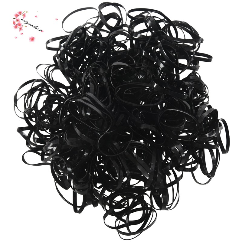 black elastic rubber bands