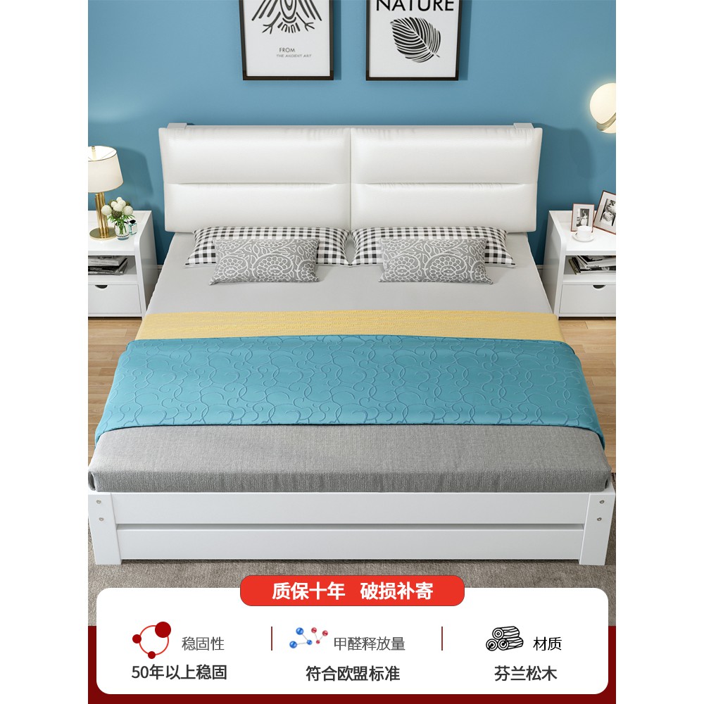 Clearance Solid Wood Single Bed Bedframe Modern Simple Headboard Cushion Simple Comfortable Home Furniture Shopee Singapore