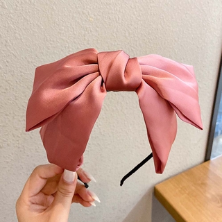 Image of thu nhỏ EXPEN Simple Bow Hair Hoop Cute Hairband Headband Oversized Wild Fashion Solid Color Sweet Girls Hair Accessories pink/beige/blue #1