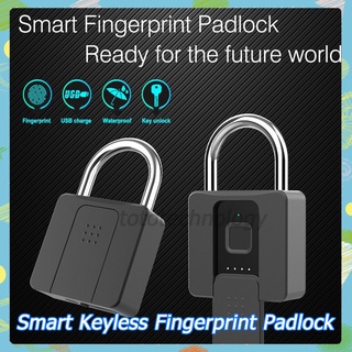 Fingerprint Padlock Key Smart Digital Padlock Bluetooth USB Mobile APP Lock HDB House Gate Door Bag Luggage Cupboard
